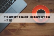 广东麻将国士无双33番（日本麻将国士无双十三面）