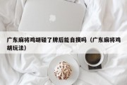 广东麻将鸡胡碰了牌后能自摸吗（广东麻将鸡胡玩法）
