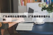 广东麻将什么是双豪的（广东麻将豪华是什么牌）