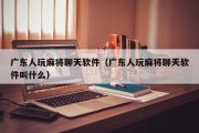 广东人玩麻将聊天软件（广东人玩麻将聊天软件叫什么）