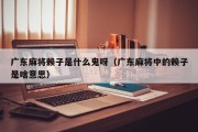 广东麻将赖子是什么鬼呀（广东麻将中的赖子是啥意思）