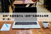 雀神广东麻将是什么（雀神广东麻将怎么样牌好一点）