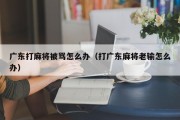 广东打麻将被骂怎么办（打广东麻将老输怎么办）