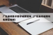 广东麻将新手教学胡牌视频（广东麻将胡牌所有牌型视频）
