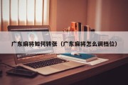 广东麻将如何转张（广东麻将怎么调档位）