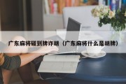 广东麻将碰到牌诈胡（广东麻将什么是胡牌）