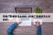归来广东麻将怎么玩的（归来广东麻将怎么玩的好）