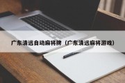 广东清远自动麻将牌（广东清远麻将游戏）