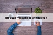 哪里可以看广东麻将直播（广东麻将线上）