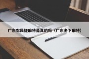 广东农民搓麻将是真的吗（广东乡下麻将）